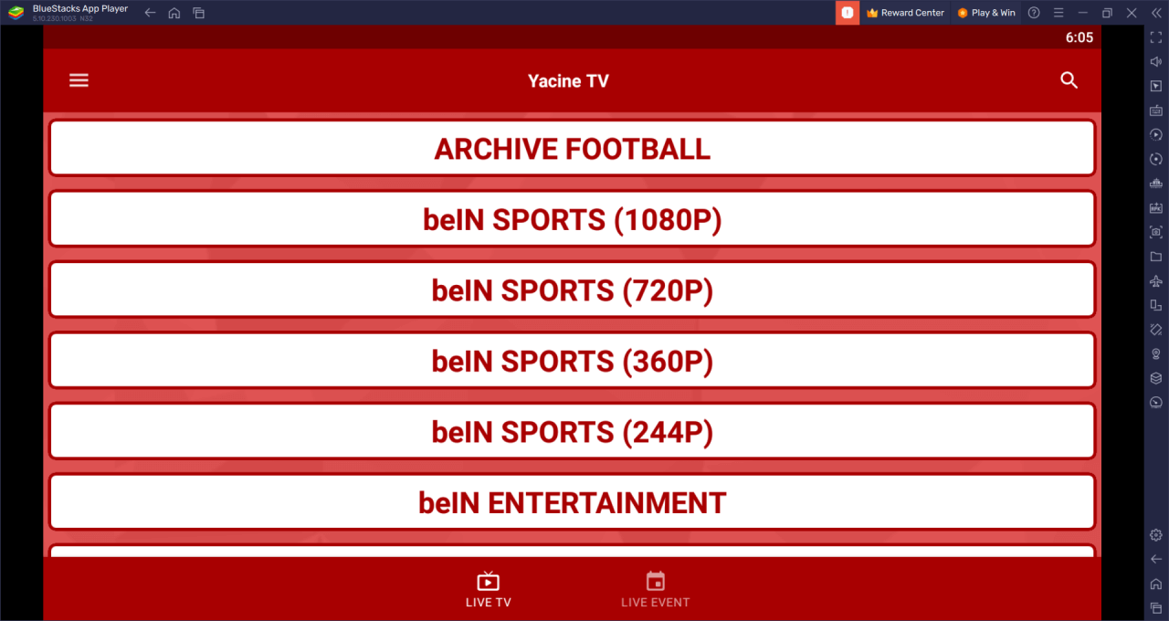 yacine tv live football download for pc