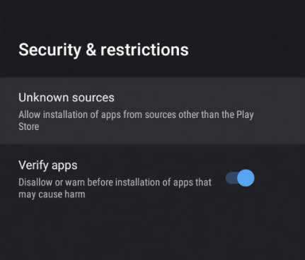 select the Security & Restrictions menu